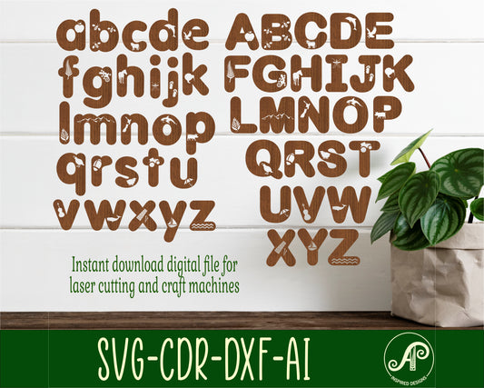 New Zealand cut outs alphabet letter set. full capital and lower case letter options