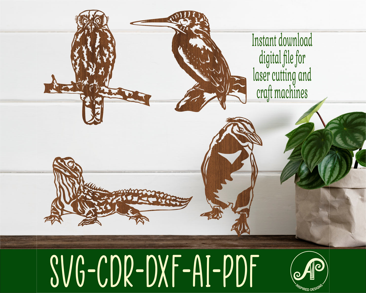 New Zealand natives set 2 wall sign design SVG / DXF / AI / PDF / CDR