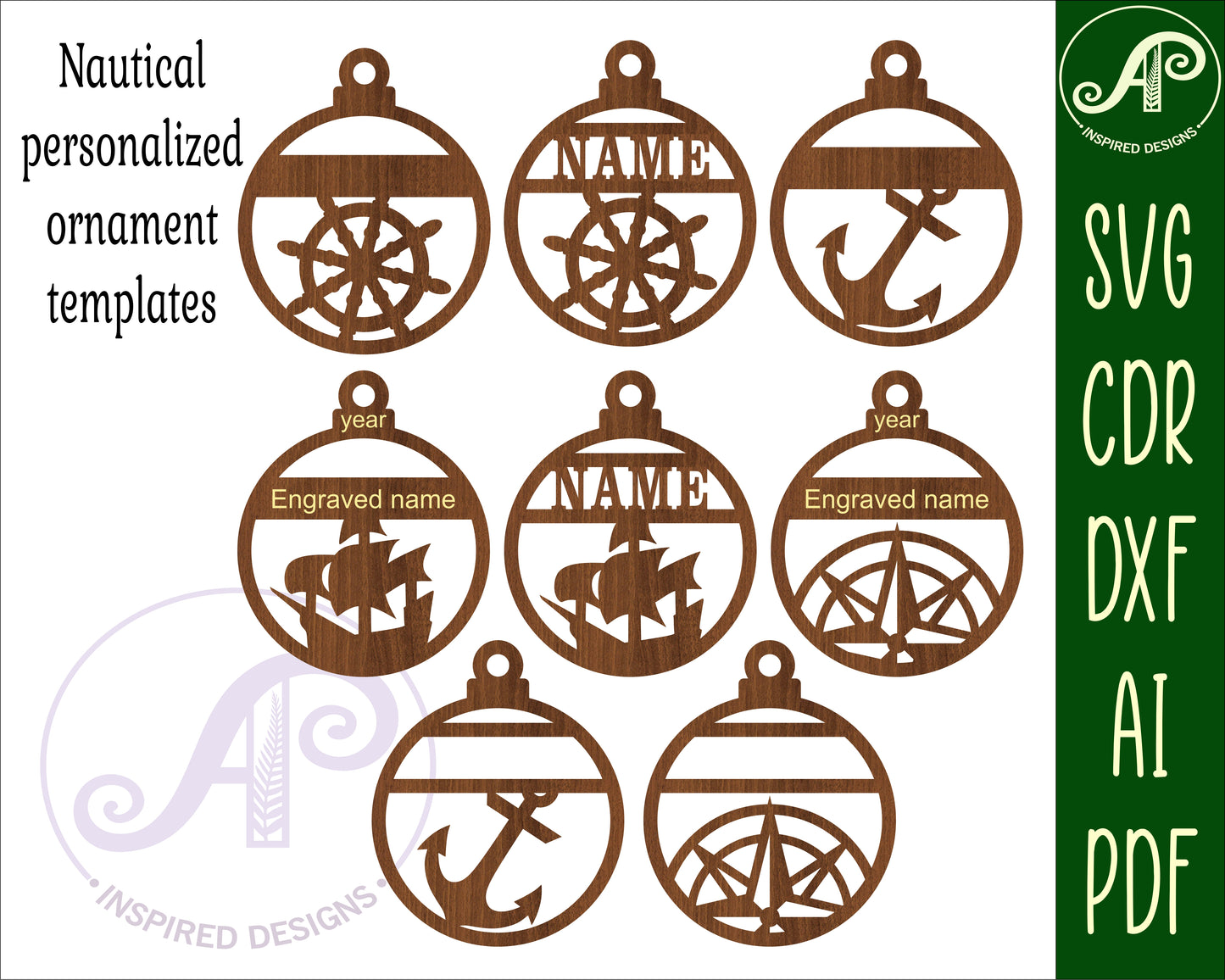 Nautical ornament design SVG / DXF / AI / PDF