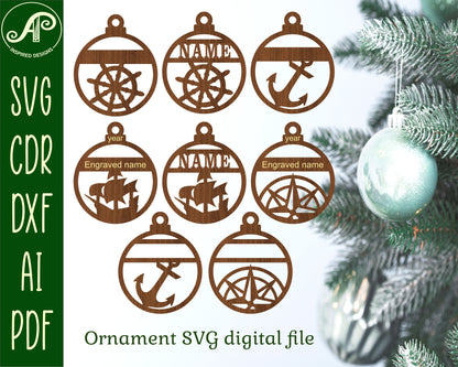 Nautical ornament design SVG / DXF / AI / PDF