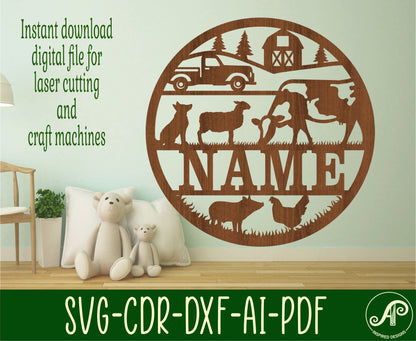 On the farm name wall sign. SVG / DXF / AI / PDF / CDR