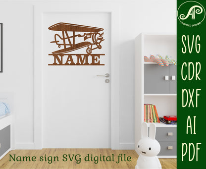 Plane shape name sign SVG / DXF / AI / PDF / CDR