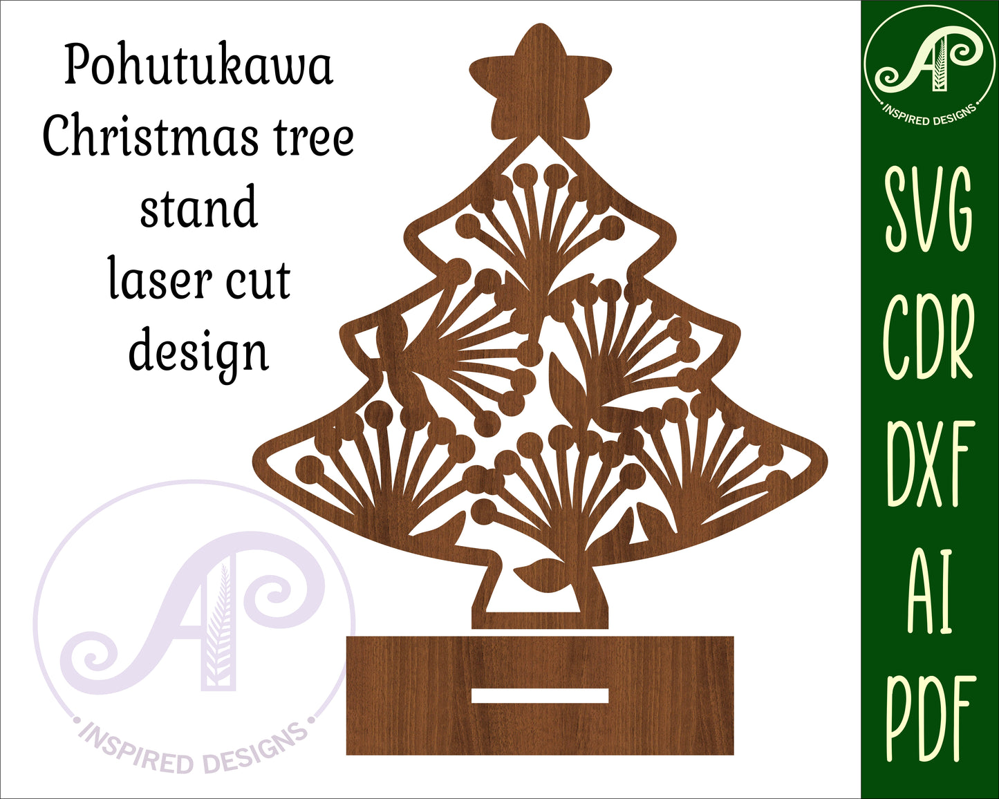 New Zealand Christmas tree stand design 4 SVG / DXF / AI / PDF / CDR