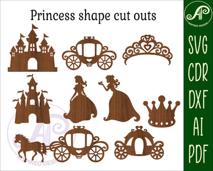 Princess designs, 9 silhouette shapes