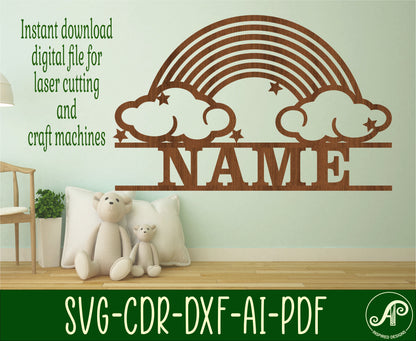 Rainbow shape name sign SVG / DXF / AI / PDF / CDR