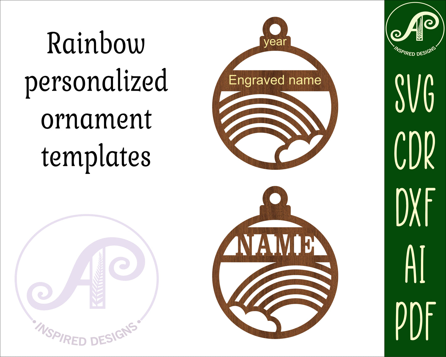 Rainbow ornament design SVG / DXF / AI / PDF