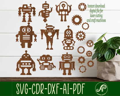 Robots designs, 9 silhouette shapes