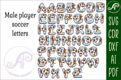 Soccer bulk alphabet letter set. 112 letter options