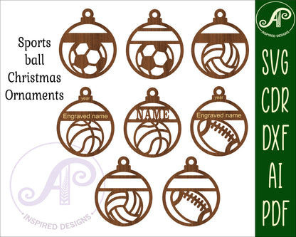 Sports themed ornament design SVG / DXF / AI / PDF