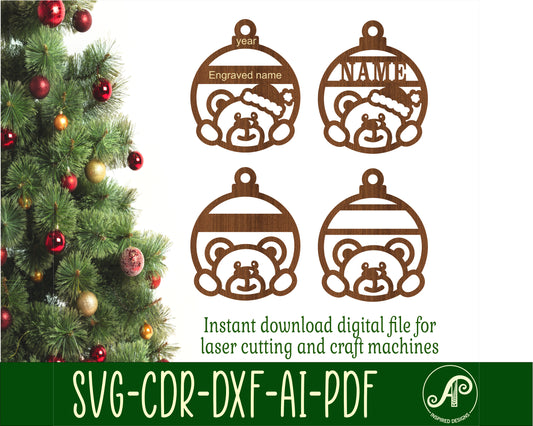 Teddy bear ornament designs SVG / DXF / AI / PDF