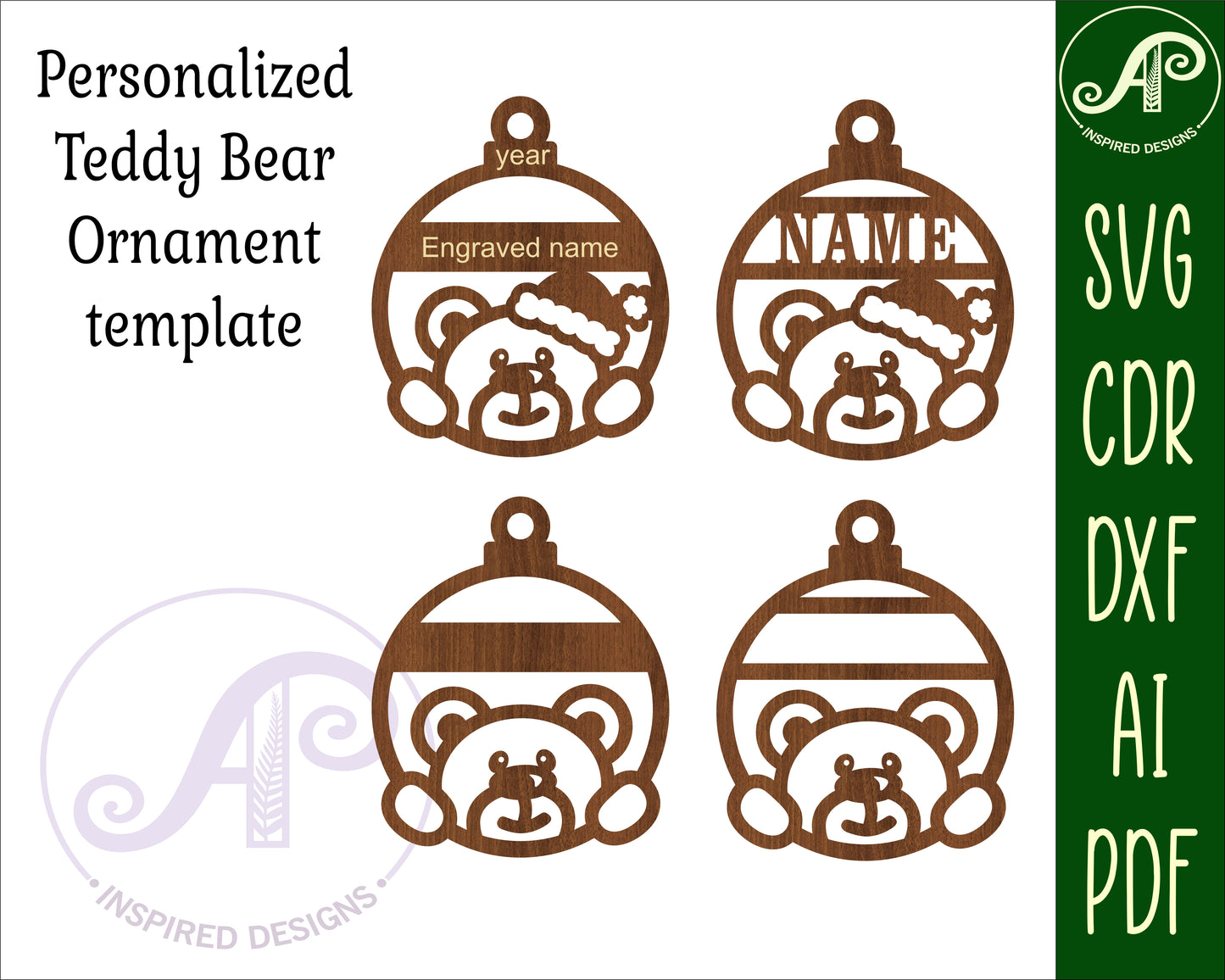 Teddy bear ornament designs SVG / DXF / AI / PDF