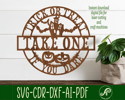 Halloween wall sign design 2 SVG / DXF / AI / PDF / CDR