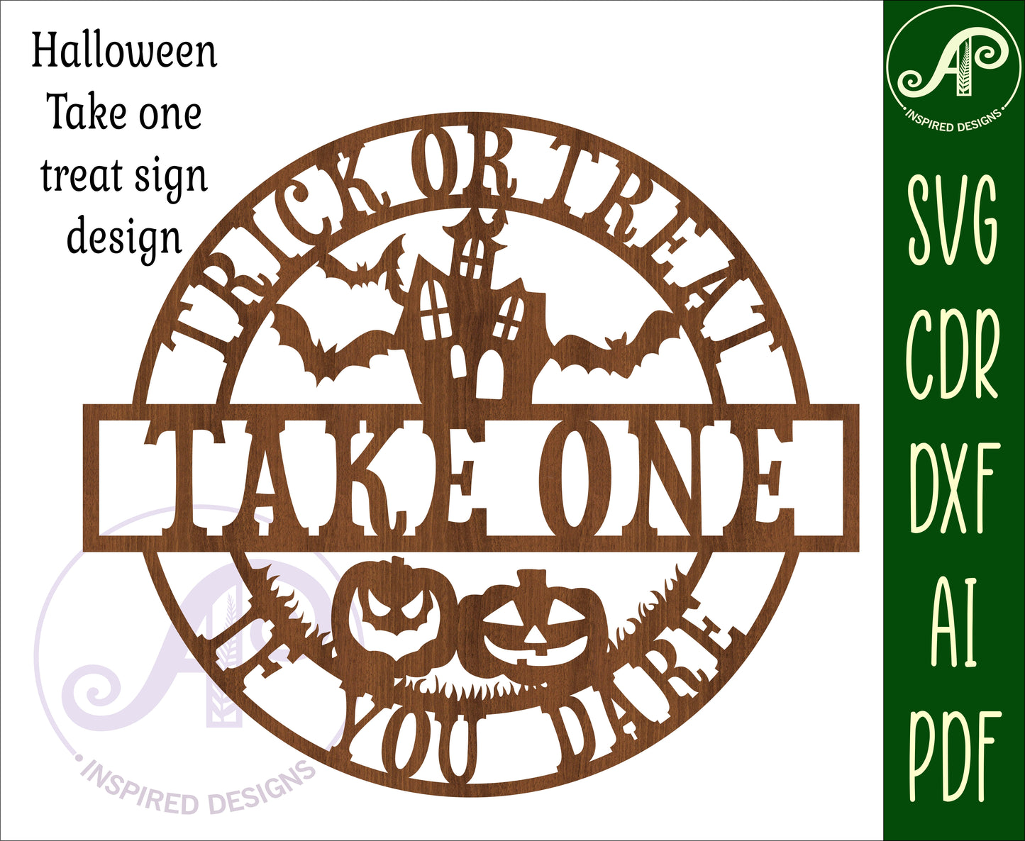 Halloween wall sign design 2 SVG / DXF / AI / PDF / CDR