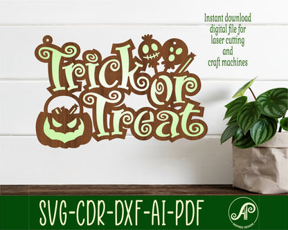 Halloween wall sign design 3 SVG / DXF / AI / PDF / CDR