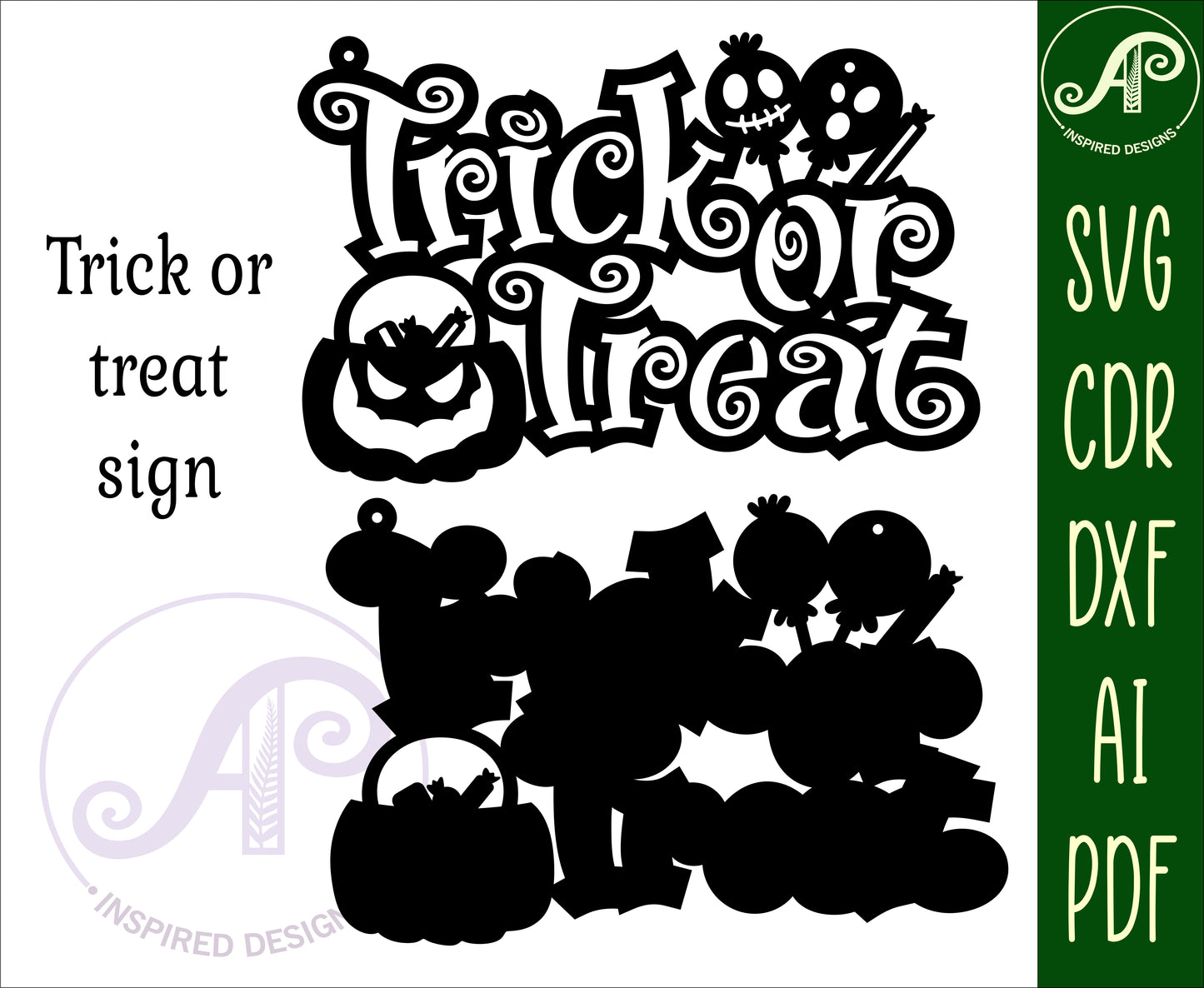 Halloween wall sign design 3 SVG / DXF / AI / PDF / CDR