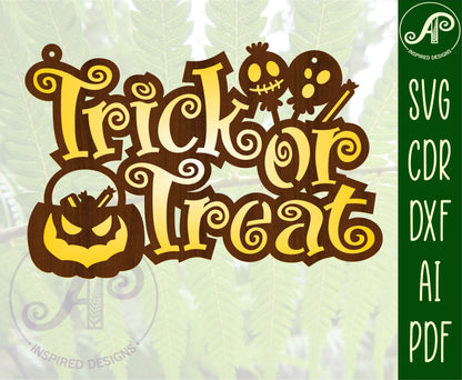 Halloween wall sign design 3 SVG / DXF / AI / PDF / CDR