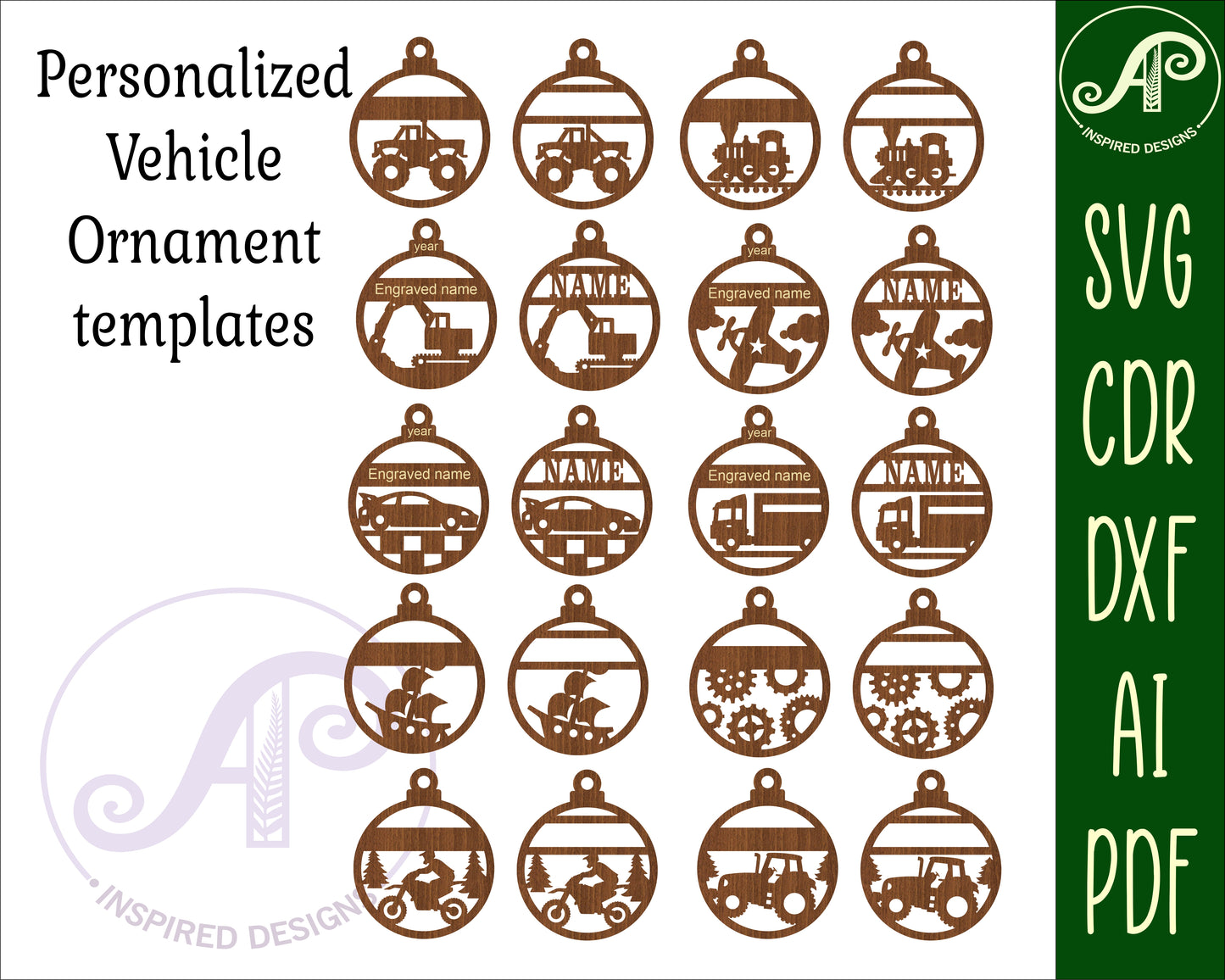 Vehicle ornament designs SVG / DXF / AI / PDF