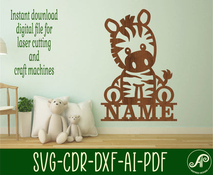 Zebra shape name sign SVG / DXF / AI / PDF / CDR