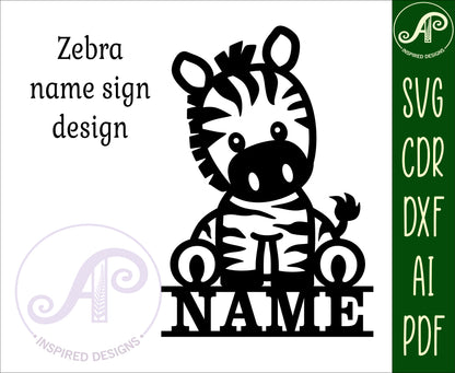 Zebra shape name sign SVG / DXF / AI / PDF / CDR