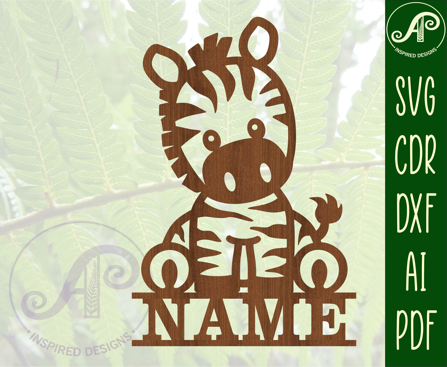 Zebra shape name sign SVG / DXF / AI / PDF / CDR