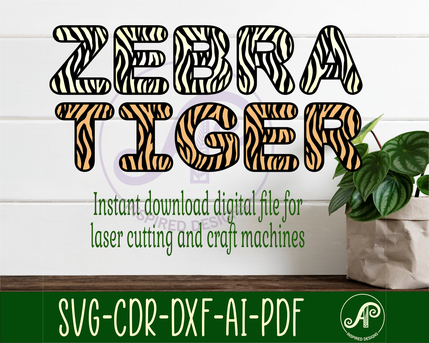 Zebra / Tiger print alphabet letter set. 26 letter options