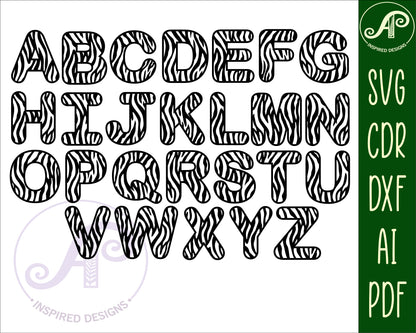 Zebra / Tiger print alphabet letter set. 26 letter options