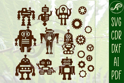 Robots designs, 9 silhouette shapes