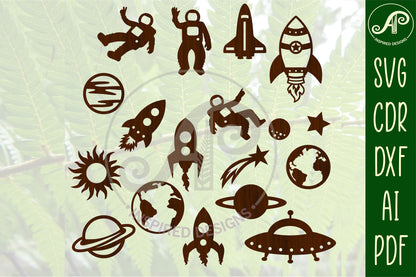 Space designs, 17 silhouette shapes