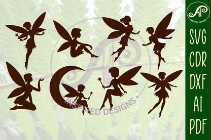 Fairy designs, 8 silhouette shapes