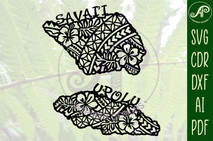 Samoa map wall sign designs SVG / DXF / AI / PDF / CDR