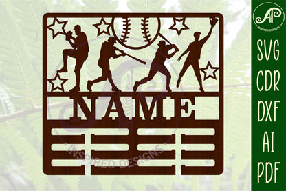 Baseball male medal holder sign SVG / DXF / AI / PDF / CDR