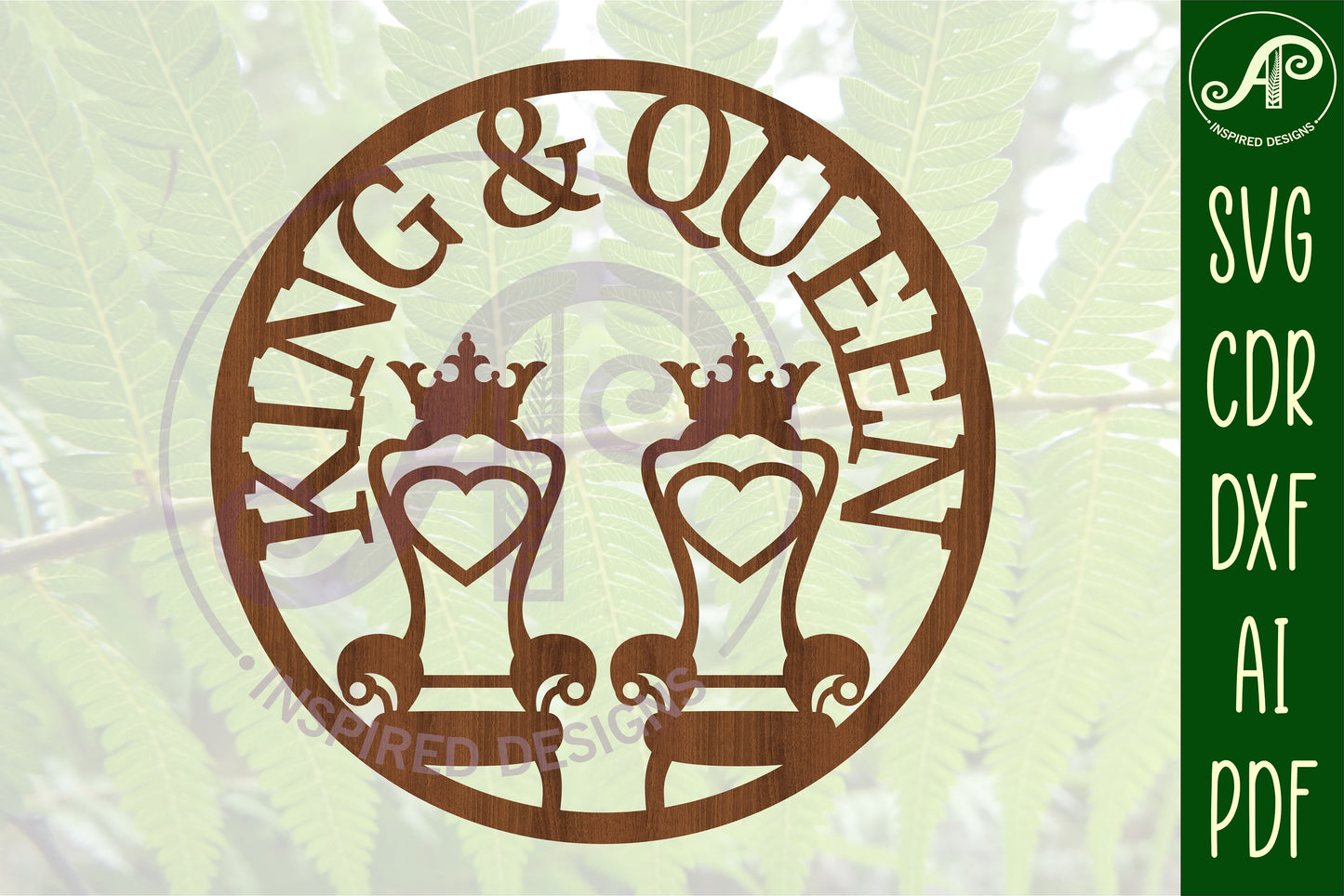 King and queen thrones wall sign design SVG / DXF / AI / PDF / CDR