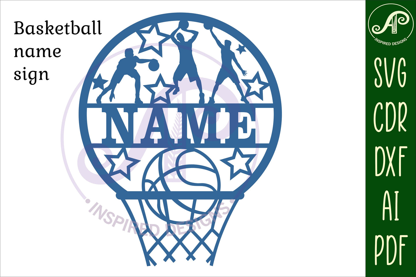 Basketball male name wall sign. SVG / DXF / AI / PDF / CDR