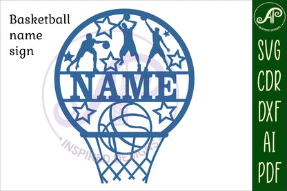 Basketball male name wall sign. SVG / DXF / AI / PDF / CDR