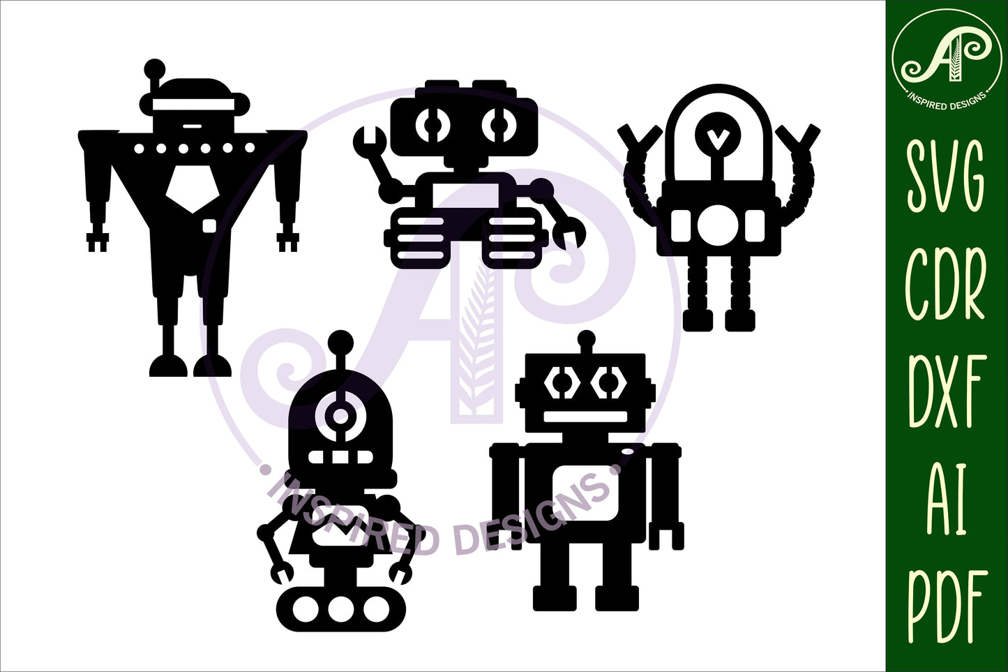 Robots designs, 9 silhouette shapes