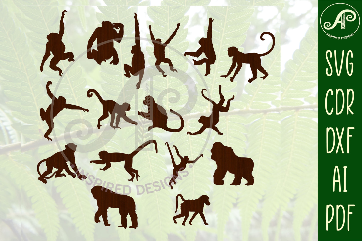 Safari animals designs, 54 silhouette shapes