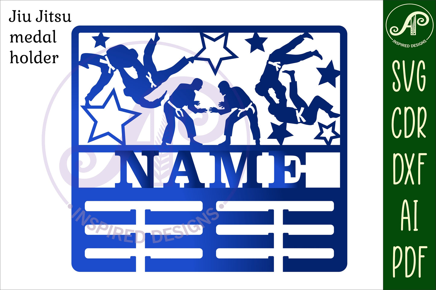 Jui Jitsu male medal holder sign. SVG / DXF / AI / PDF / CDR