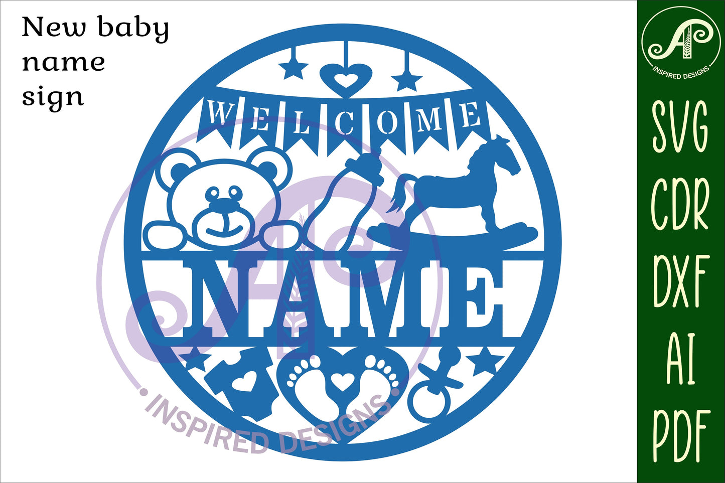 New Baby name wall sign. SVG / DXF / AI / PDF / CDR