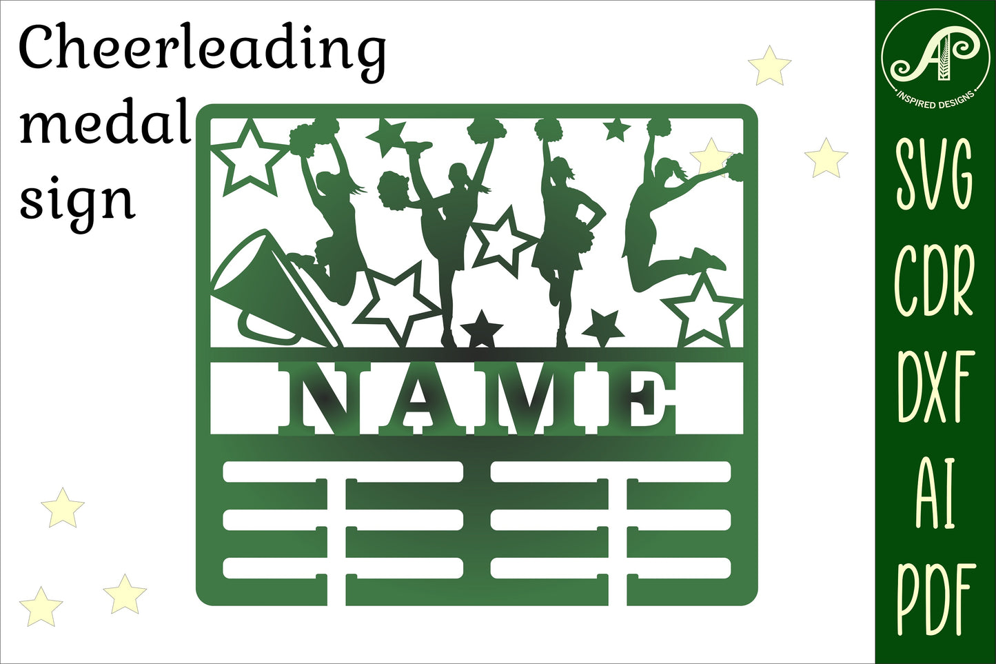 Cheerleading medal holder sign. SVG / DXF / AI / PDF / CDR