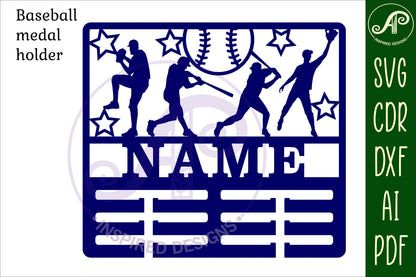 Baseball male medal holder sign SVG / DXF / AI / PDF / CDR