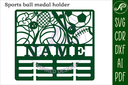 Sports balls medal holder sign. SVG / DXF / AI / PDF / CDR