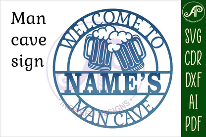 Man cave beer name wall sign. SVG / DXF / AI / PDF / CDR