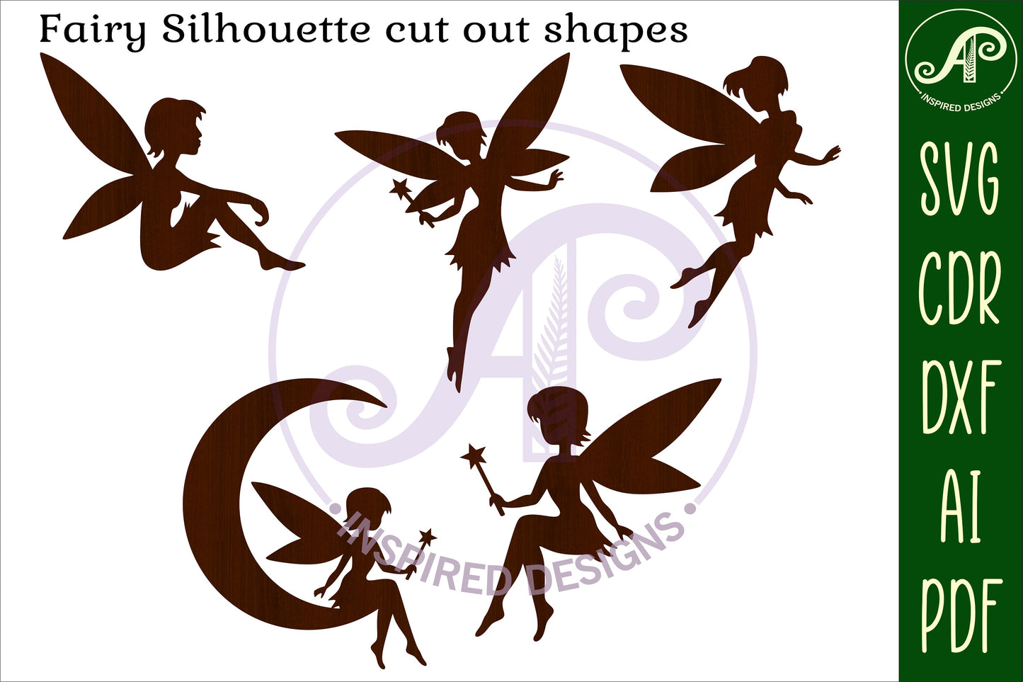 Fairy designs, 8 silhouette shapes