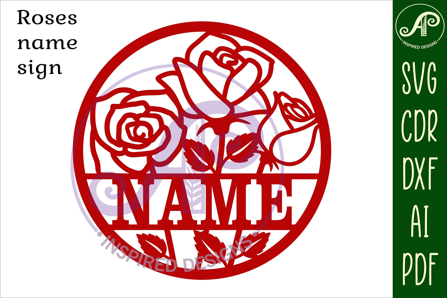 Roses name wall sign. SVG / DXF / AI / PDF / CDR