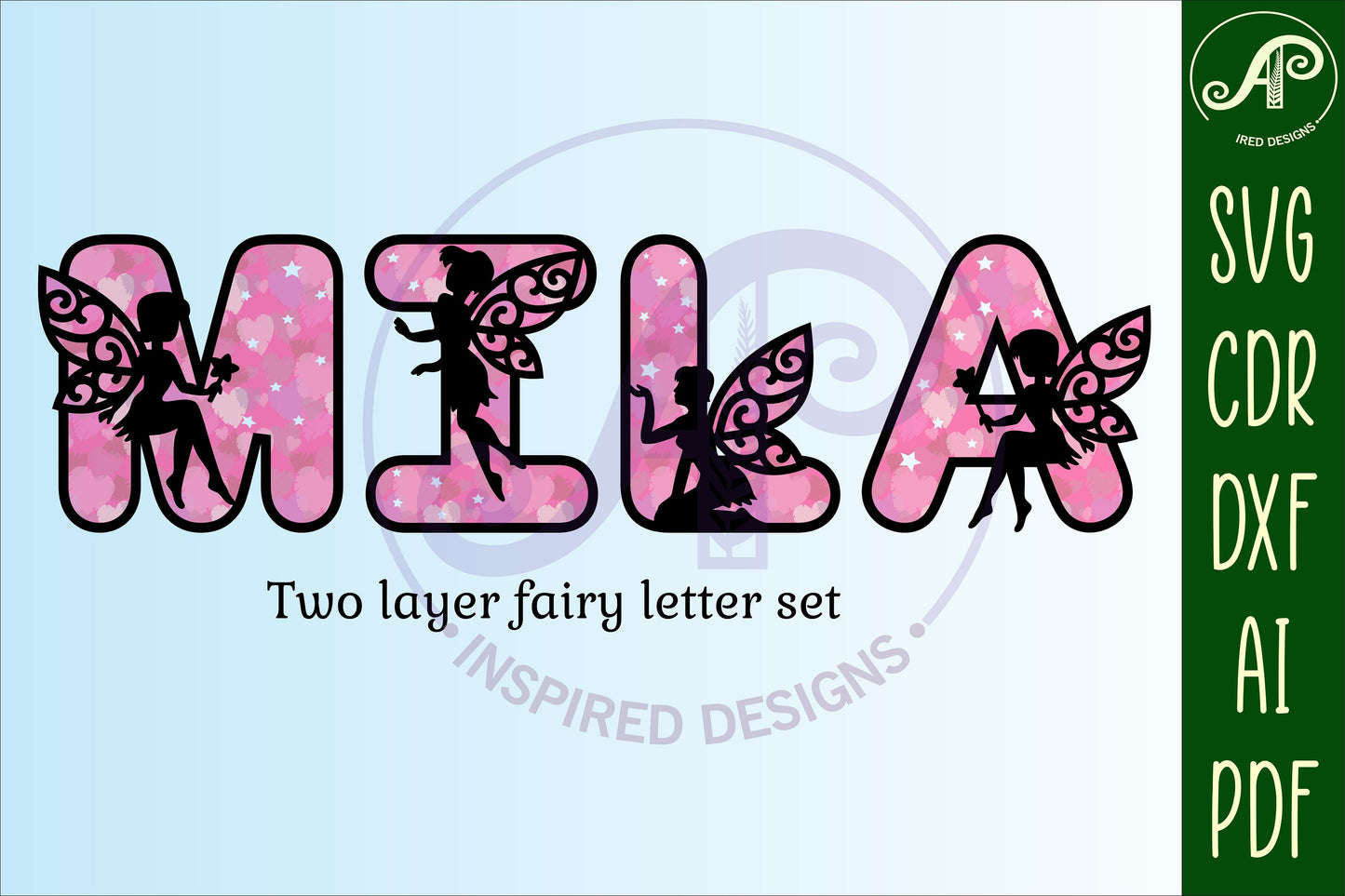 Fairy alphabet letter set. 47 letter options