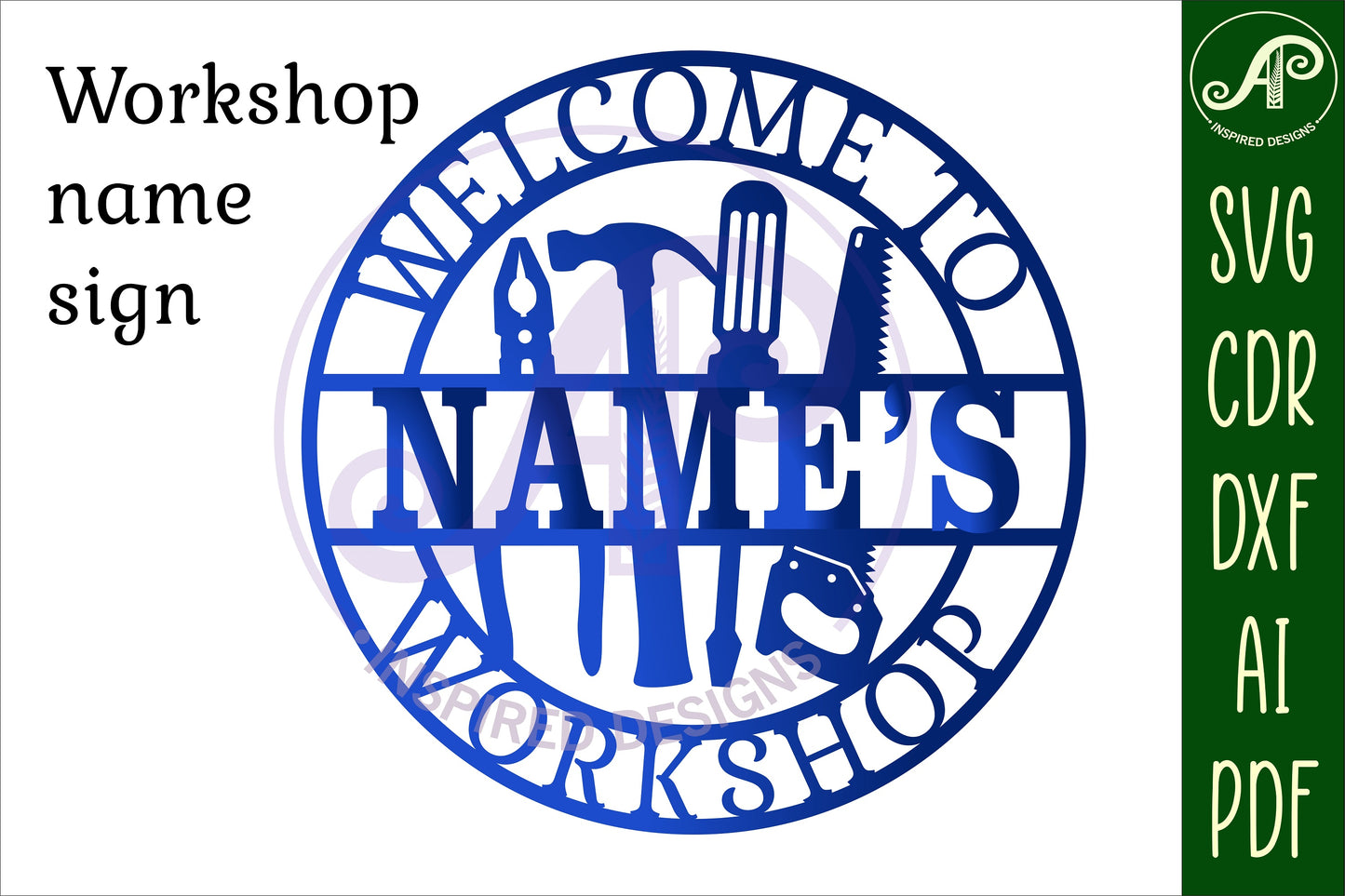 Workshop name wall sign. SVG / DXF / AI / PDF / CDR