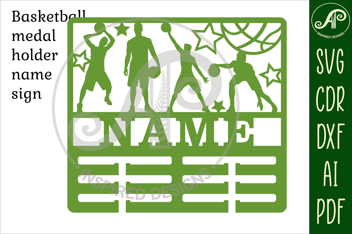 Basketball male medal holder sign SVG / DXF / AI / PDF / CDR