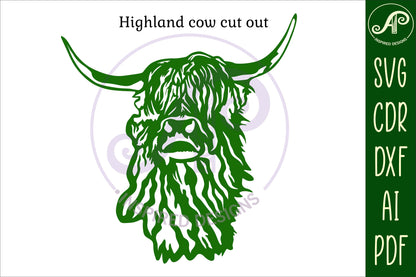 Highland cow wall sign design SVG / DXF / AI / PDF / CDR