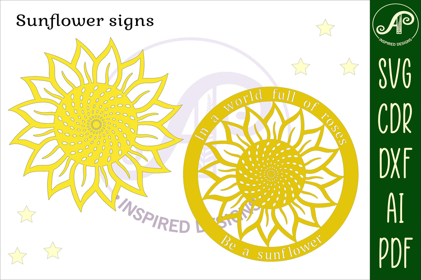 Sunflower wall sign design SVG / DXF / AI / PDF / CDR