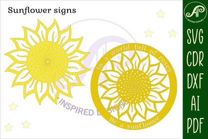 Sunflower wall sign design SVG / DXF / AI / PDF / CDR